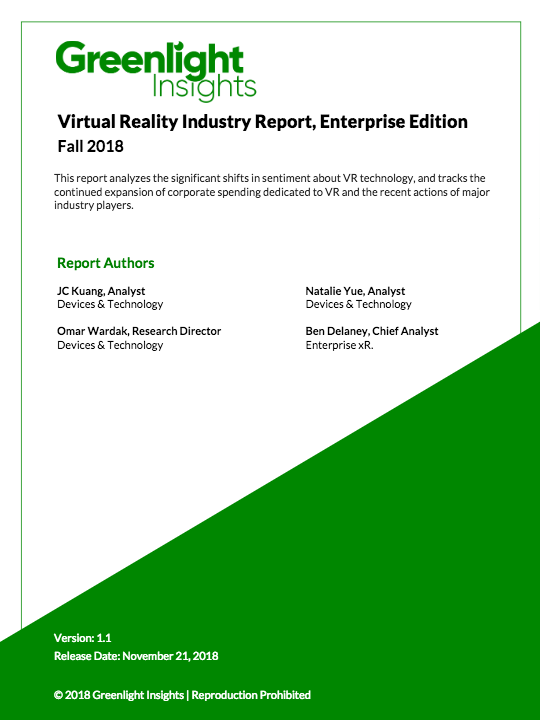 2018 Virtual Reality Industry Report, Fall Edition