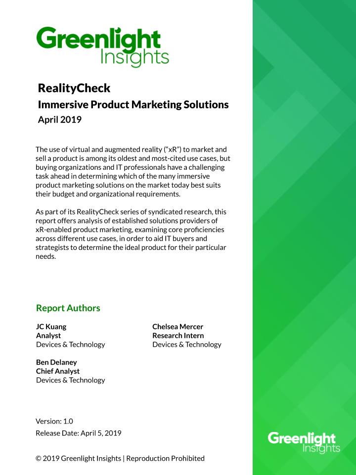 Immersive Product Marketing Solutions 2019